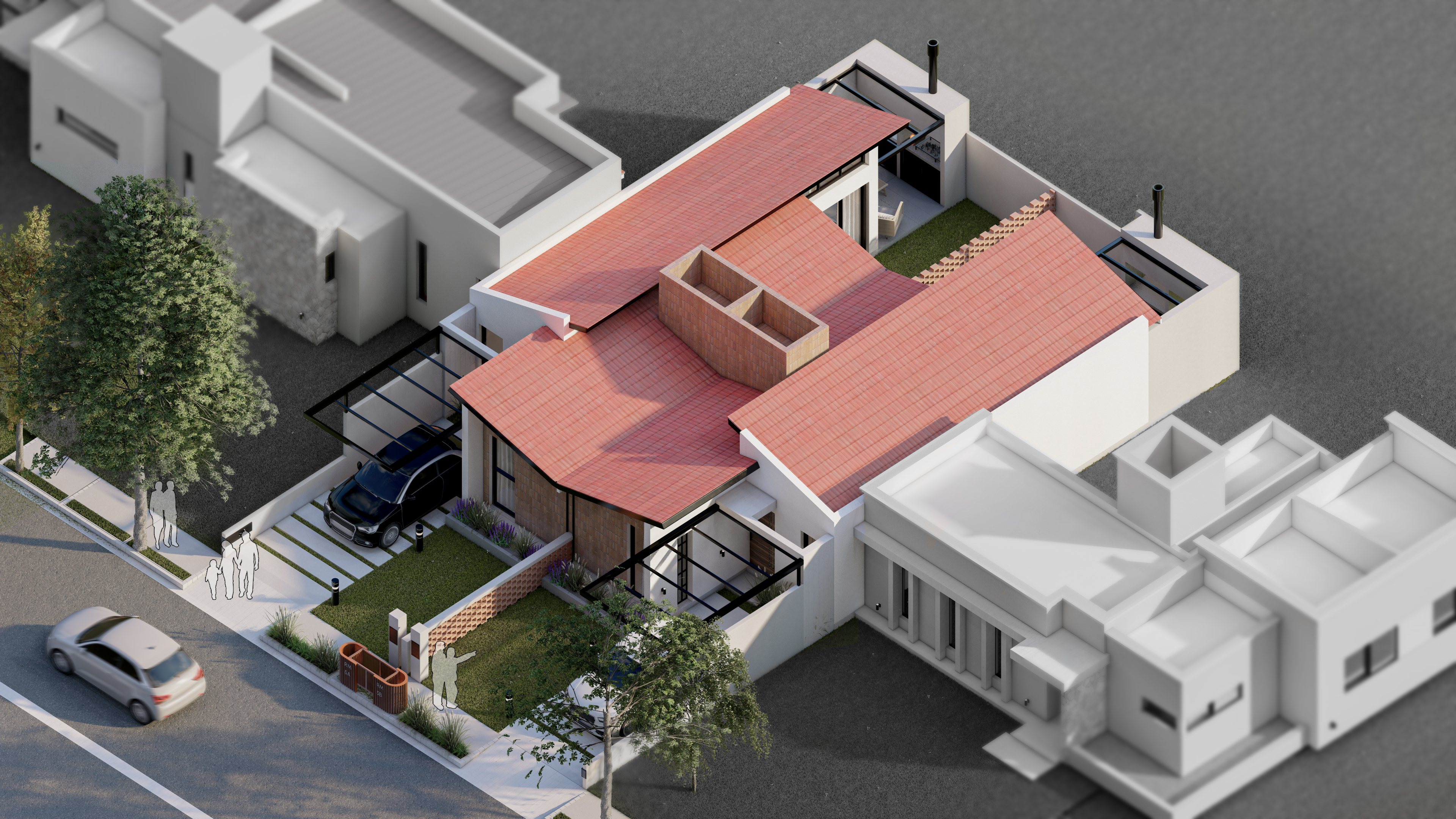 Casa Dúo — axonometría